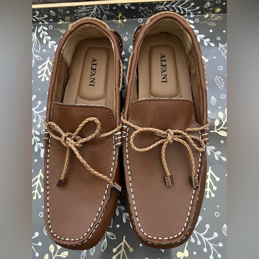 Alfani Mens Tanner Pebbled MOC Leather Drivers